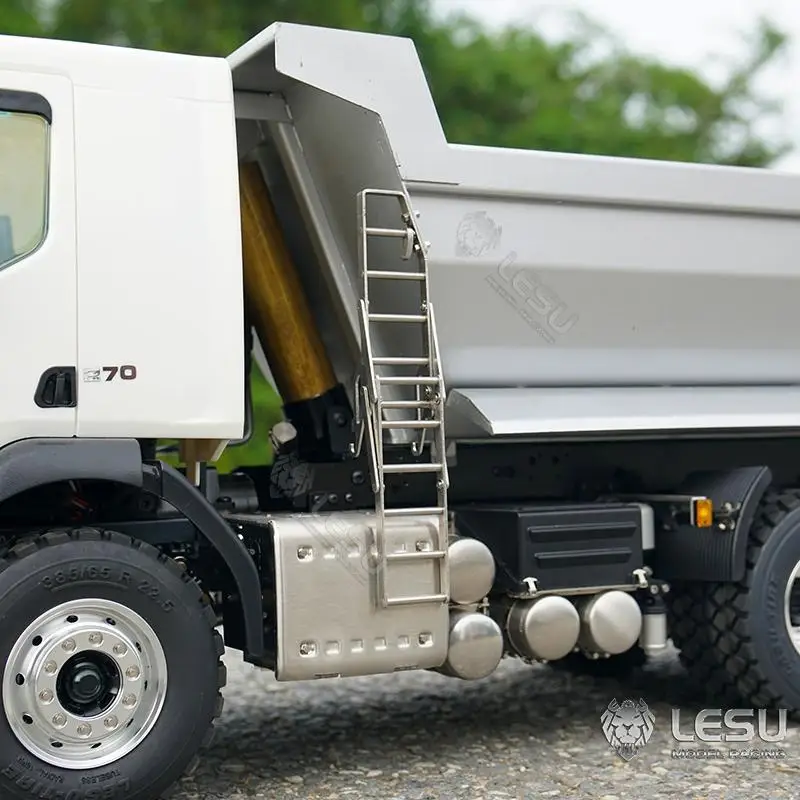 1/14 Truck model toy VM6*6 three-axle metal axle front multi-stage cylinder U bucket dump truck RCLESU 2