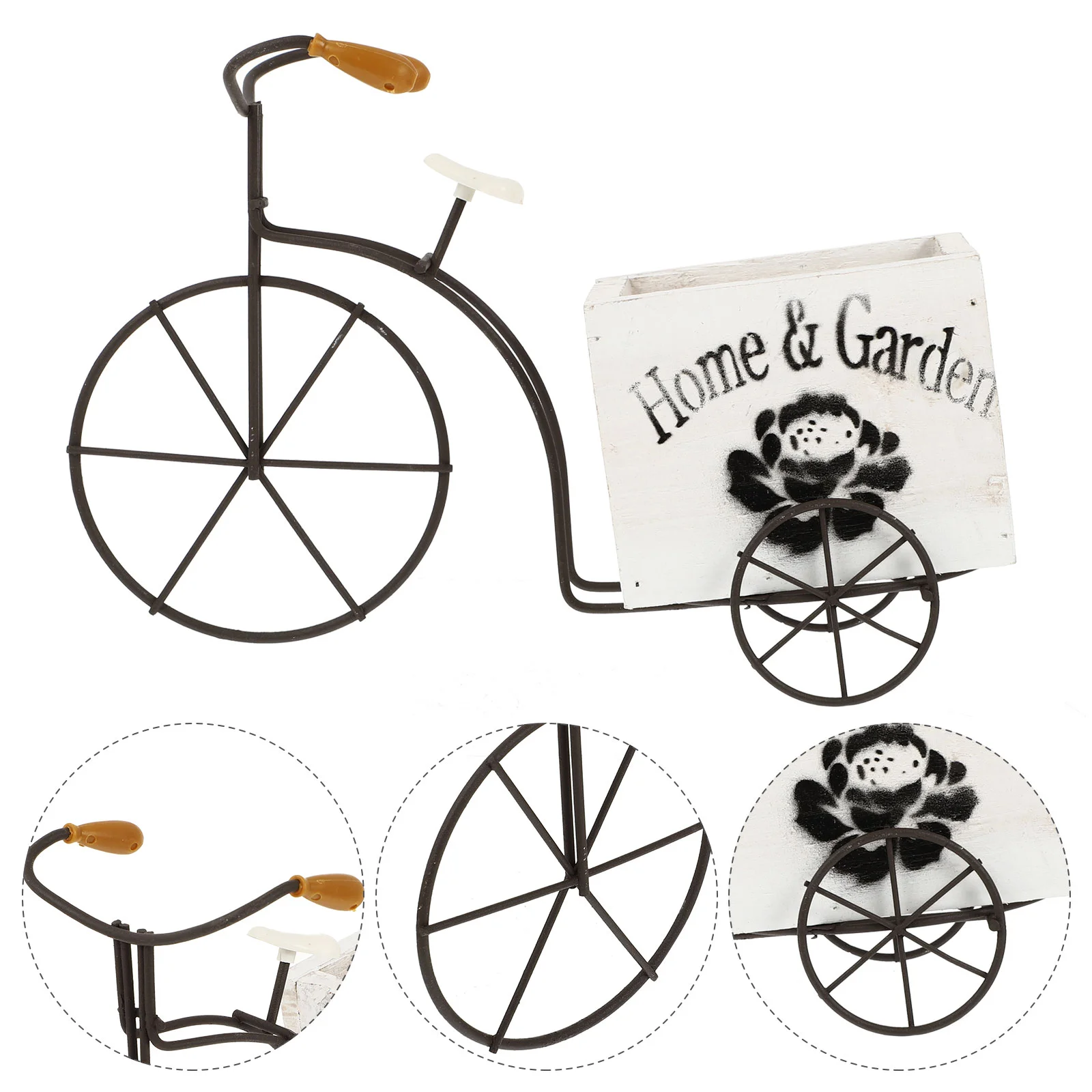 

Chic Handy Useful Flower Pot Plant Pot Macetas Garden Accessories Wooden Bicycle Design Ornament For Home Flower Garden