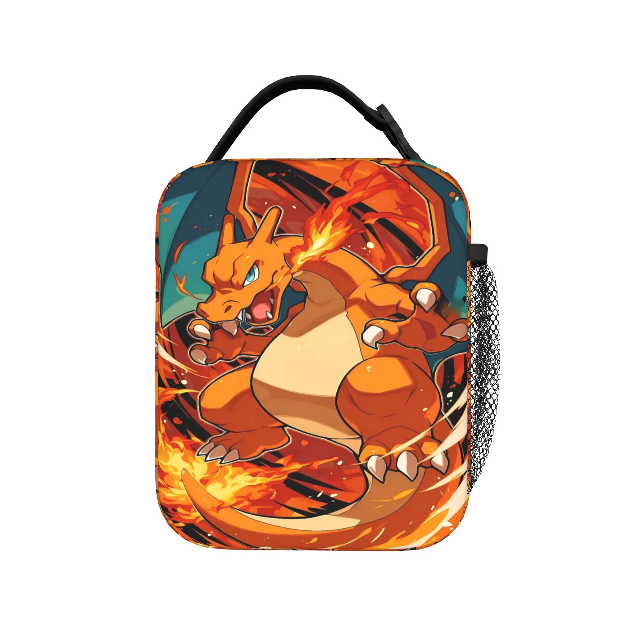Swirl Fire Manga Lunch Bag - Stylish Portable Oxford Cooler Bag
