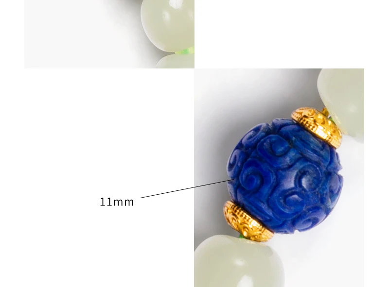 Lapislazuli Emaille Farbe Armband Unterstützung Großhandel natürliche Hotan Jade Armband weiblich Qinghai S925 rein versilbert – Detail 9