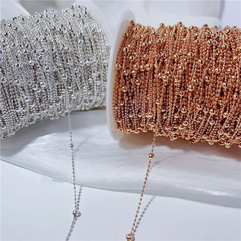 

Медные шариковые бусины 5 метров, ожерелье, объемная металлическая цепочка диаметром 1,2 мм, металлические звенья двух цветов, лот для изготовления ювелирных изделий своими руками