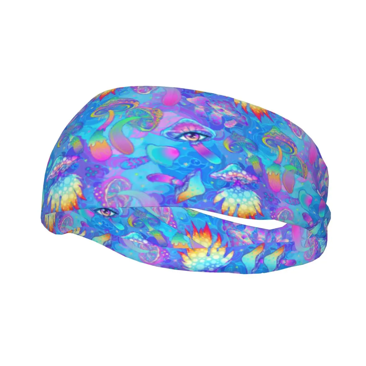 

Psychedelic Magic Mushrooms Sweatband Stretch Outdoor Sport Sweat Headbands Head Sweat Bandage Gym Fitness Yoga Hairband