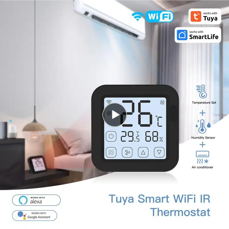 

Беспроводной инфракрасный контроллер температуры и влажности Tuya с сенсорной кнопкой и Wi-Fi