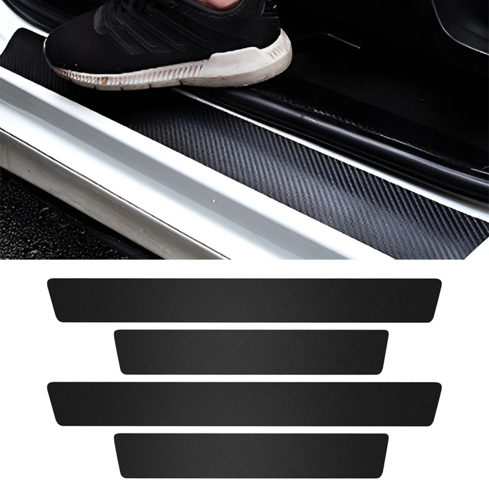 

Carbon Fiber Car Sticker DIY Paste Protector Strip Auto Door Sill Side Mirror Anti Scratch Tape Waterproof Protection Film