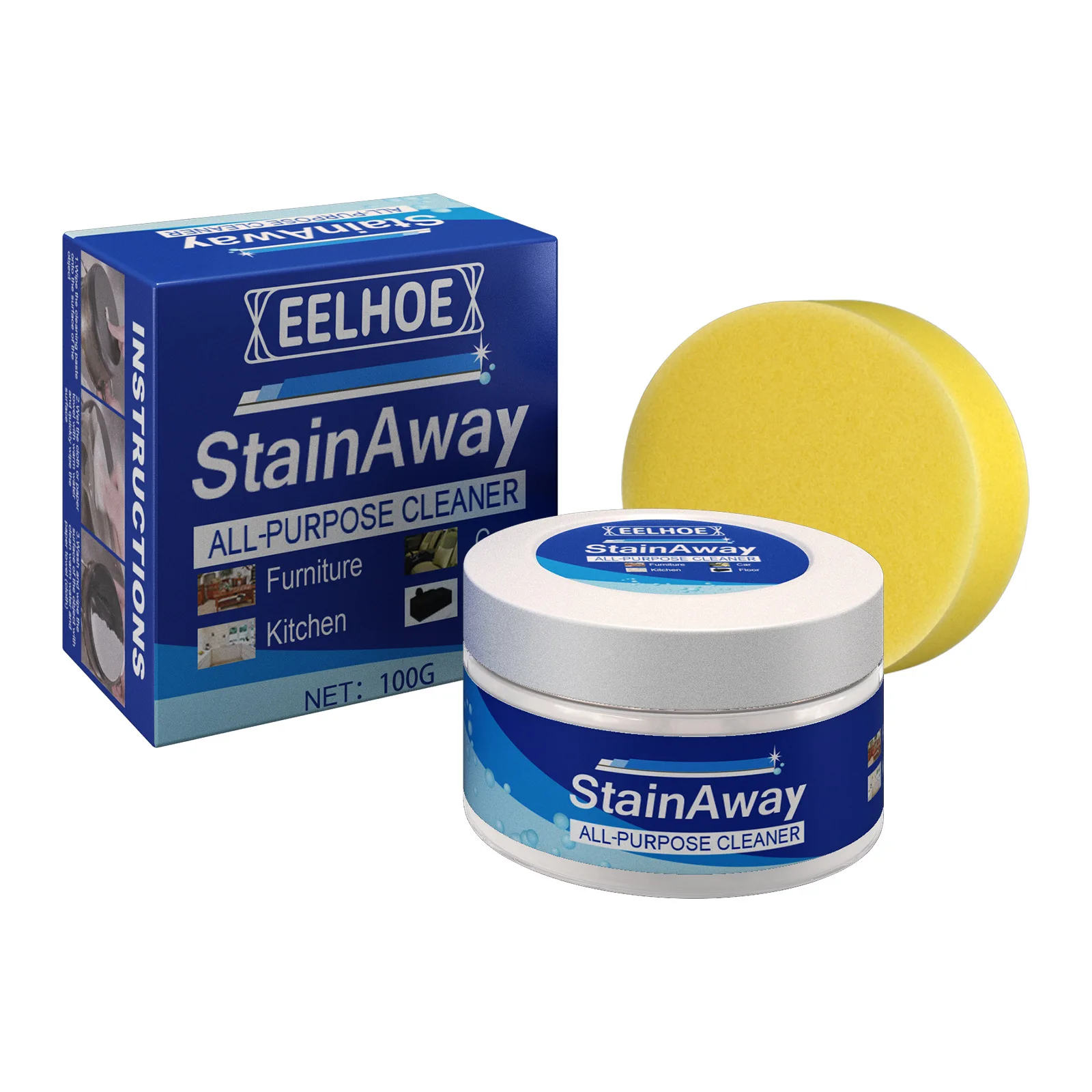 Cleaning paste for kitchen heavy oil stain cleaning pot and bowl rust remover multipurpose cloth wood floor cleaning paste