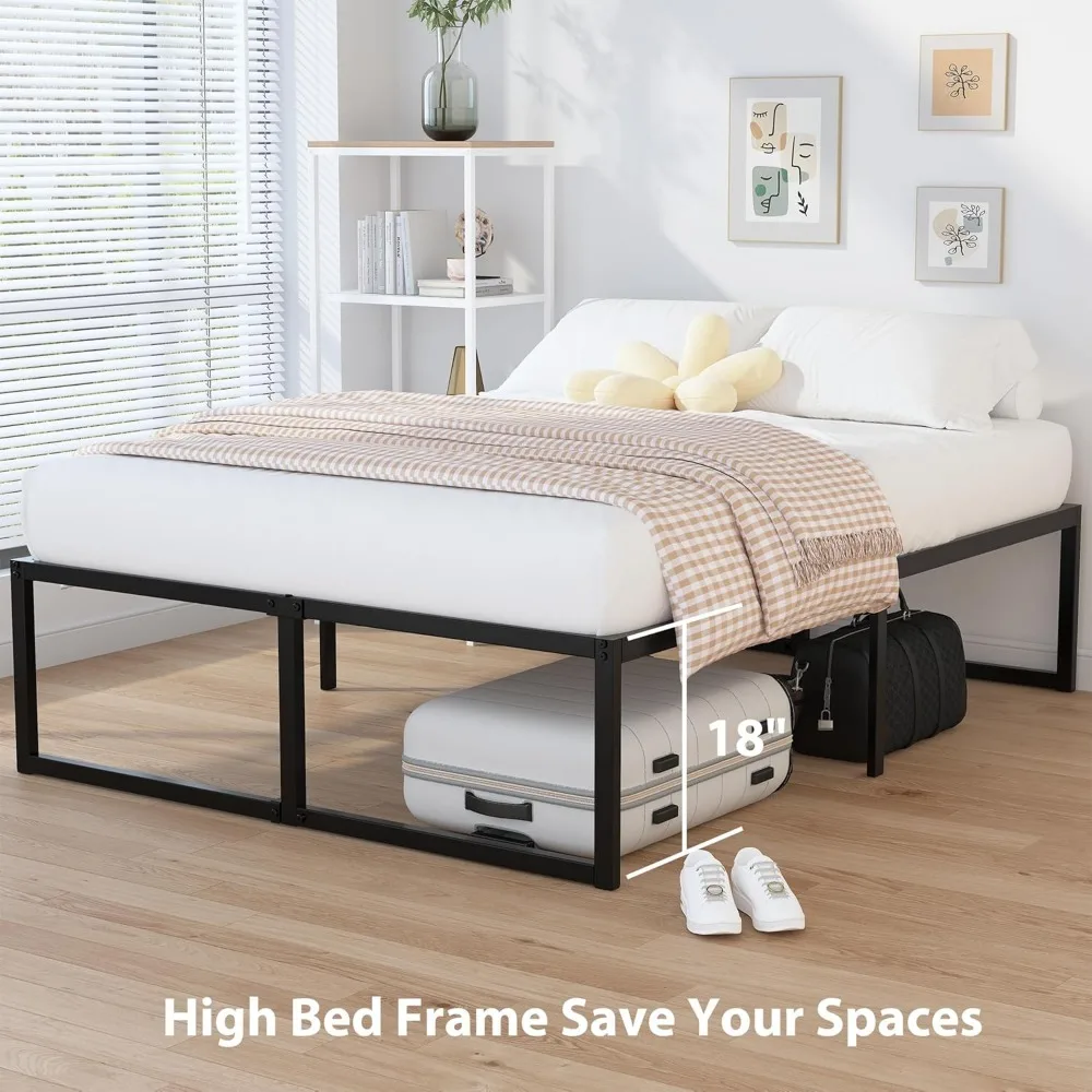 18 Inch Full Size Bed Frame Heavy Duty Metal Platform No Box Spring Needed, Easy Assembly Noise Free, Full Size Bed Frame 6