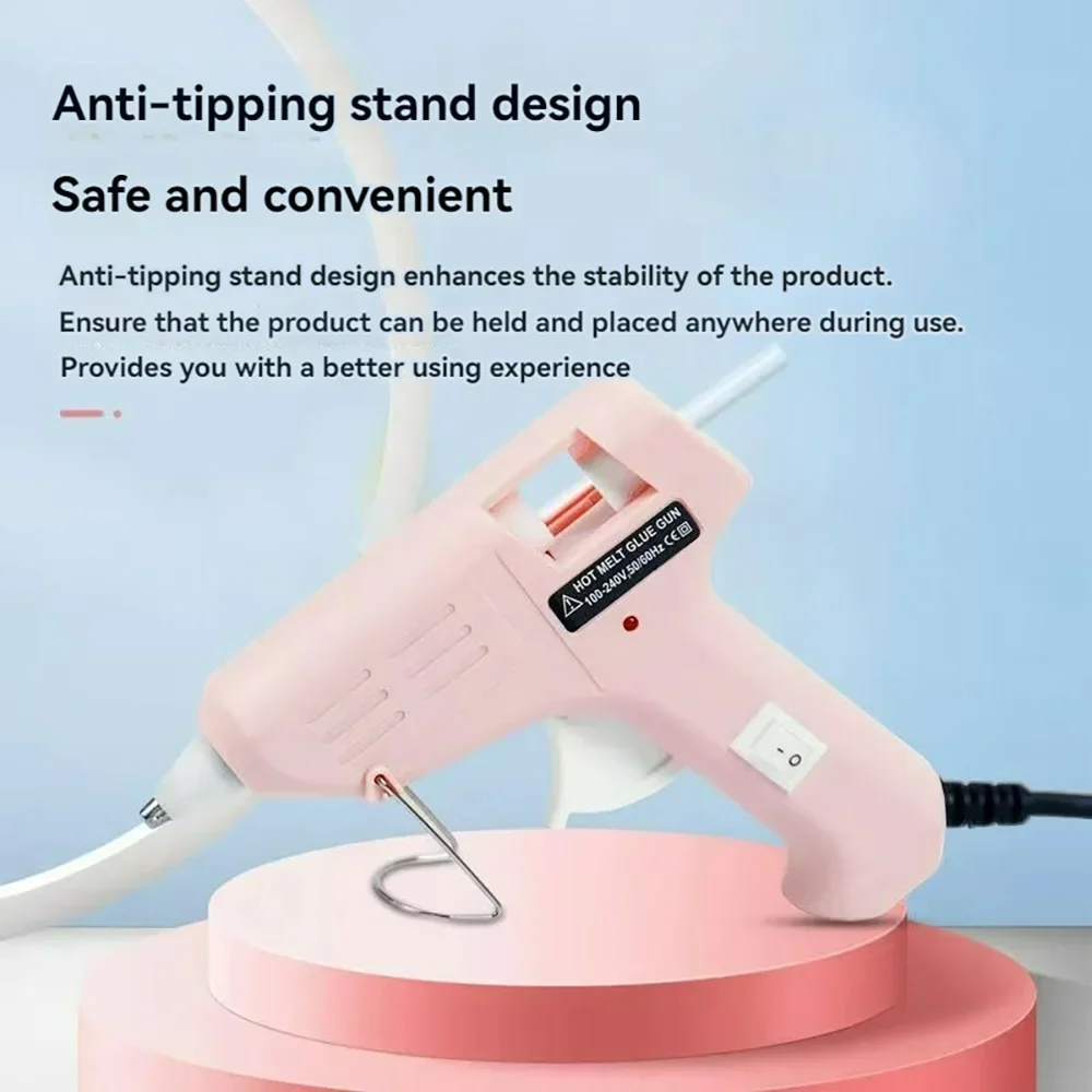 2024 New 20W Hot Melt Glue Gun Plug-In Anti-Scalding Children's Hot Silicone Gun 7Mm Glue Stick Adhesive Gluegun Small Glue Gun 4