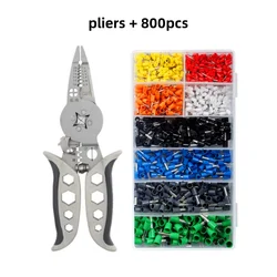 Versatile Multi - functional Crimping Pliers for Wire Processing and Terminal Crimping (Grey - 800pcs)