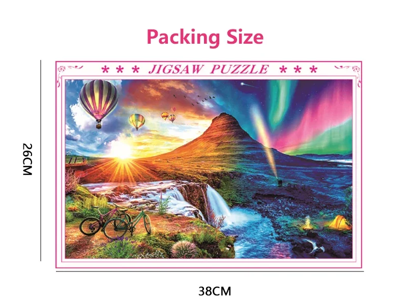 Puzzle 1000 Pezzi Adulti - Paesaggio Colorato Con Albero, Poster 1:1 Incluso, Gioco Da Tavolo Famiglia - 4