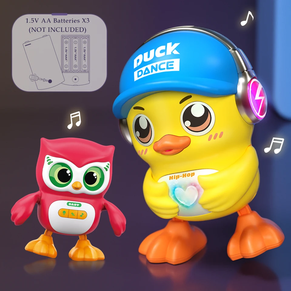 Cute Animals Electronic Toy, Owl Duck Pet With Music Light Dancing Adjustable Volume Moving Robot Mode For Children_voghion.com