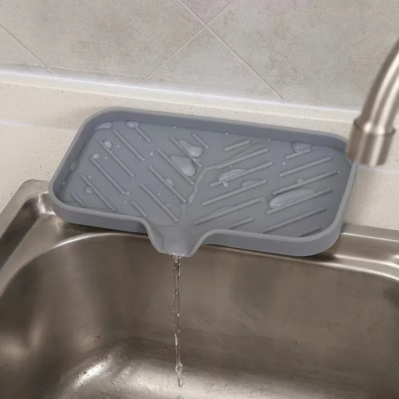 Soap Holder Silicone Draining Soap Dishes Anti Slip Pad Free Punch Box Kitchen Bathroom Countertop Non-Slip Pad Shelf