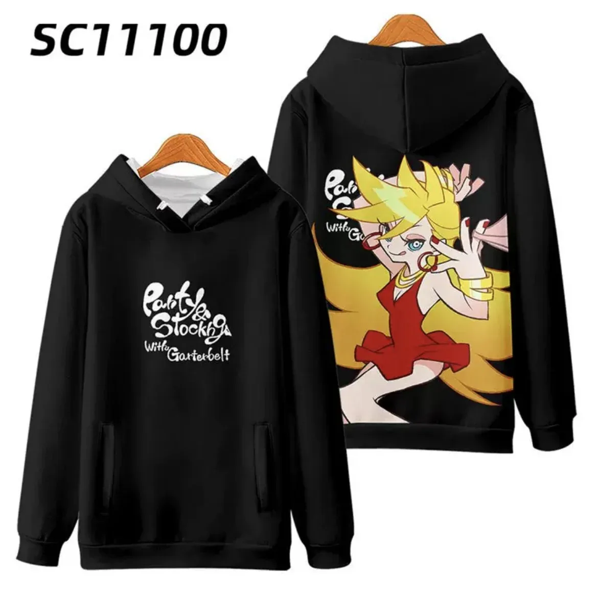 Panties & sock with garterbelt printing 3d autumn fashion popular anime japanese hoodies sweatshirt long sleeves pollover