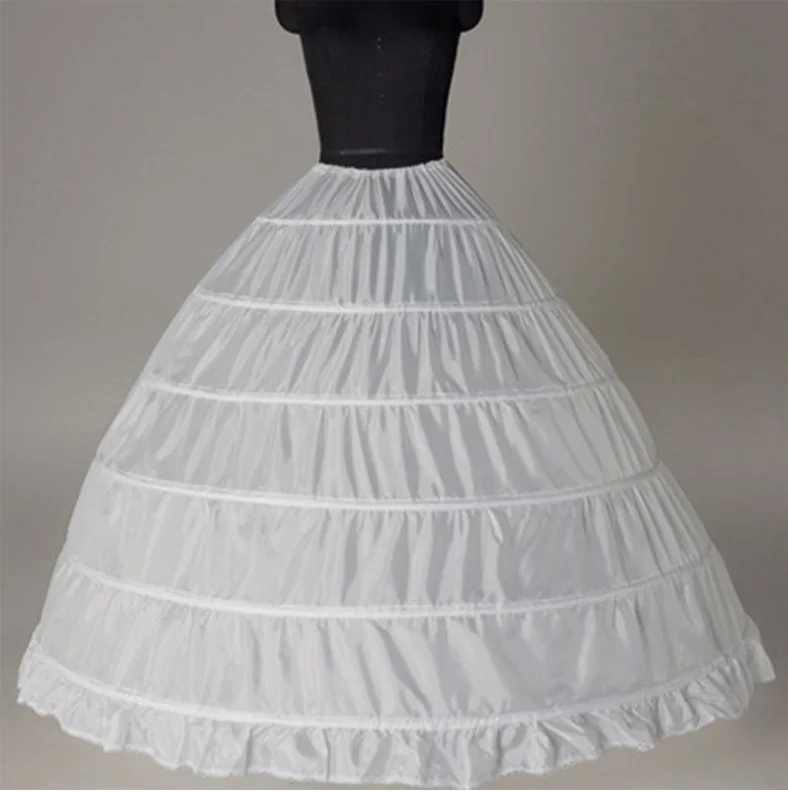 

Petticoat For Wedding Dress White Big Puffy Bridal Underskirt 6 Hoops Petticoats