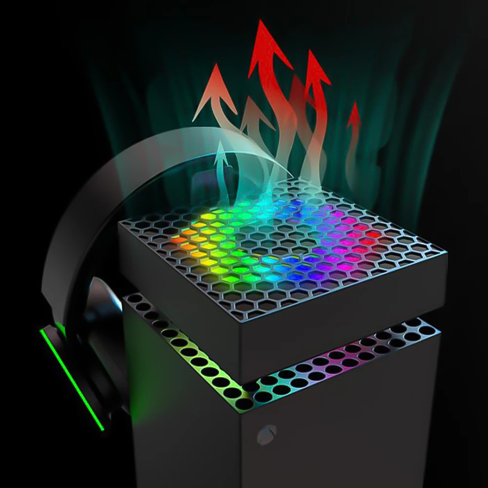 헤드폰 스탠드가 있는 RGB 충전 도크 3단계 팬이 있는 게임 컨트롤러 핸들 충전기 Xbox 시리즈 X용 게임패드 충전 시트