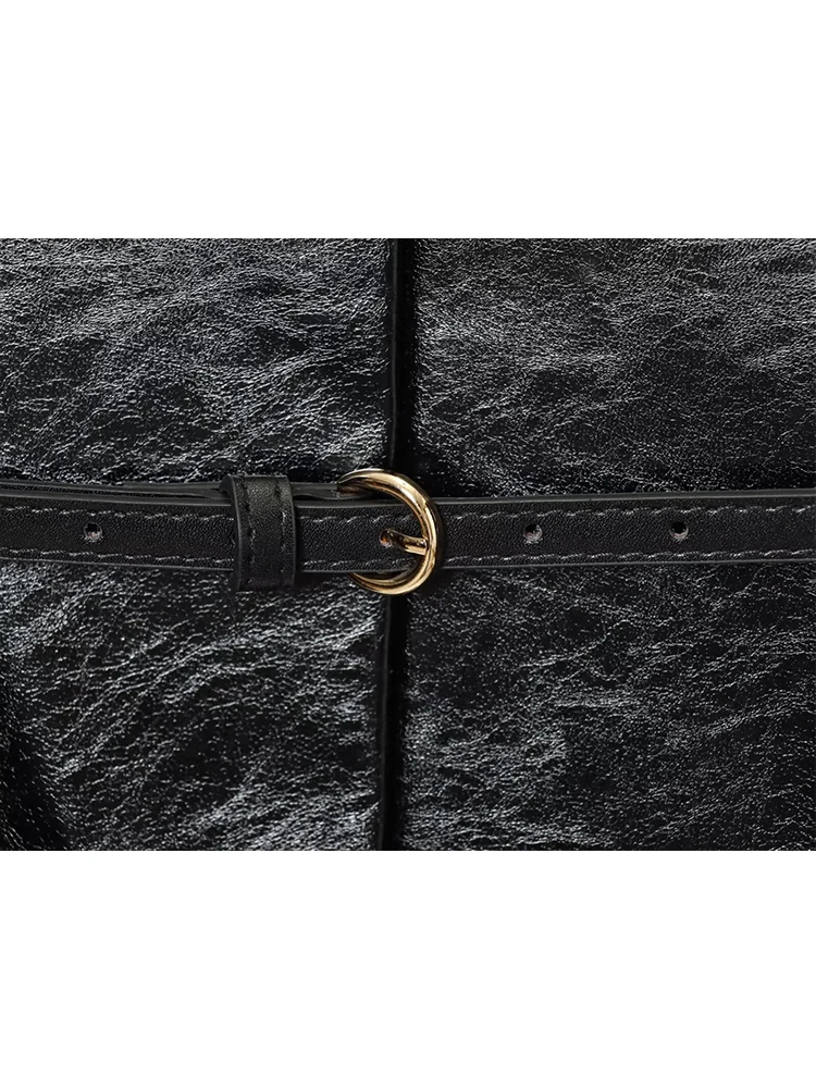 2026 New Women Slim PU Tank Tops Chic Faux Leather Sleeveless Back Zipper Vest With Belt Street Style Sexy Female Tank Tops