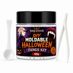Ultimate DIY Vampire Fangs Kit - Moldable Thermoplastic Beads for Halloween Costume & Cosplay with Tweezers (60g)