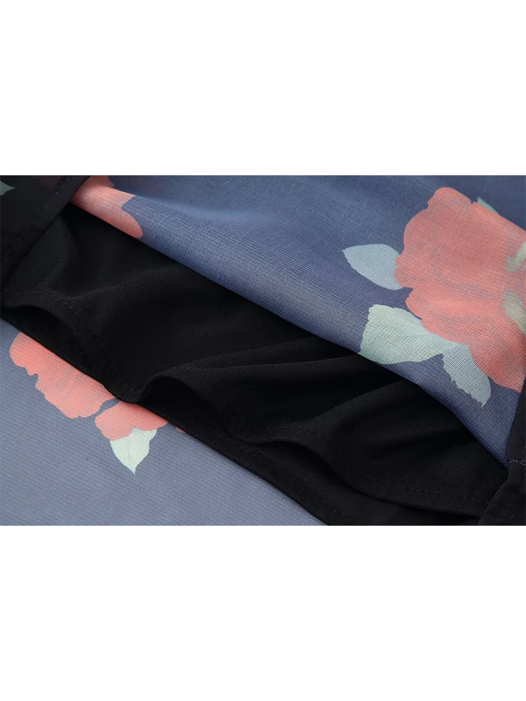 TFMLN 2025 Women Floral Print Sling Top Skirt Suit Elegant Sleeveless Backless Tierred Top Slim Long Skirt New Lady Outfits