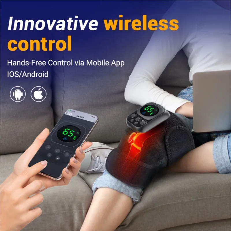 Electric Heated Knee Shoulder Massager Vibration Wireless Remote Control Removable Controller Leg Joint Muscle Relax