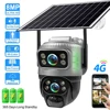 Dual Lens 4G Solar Camera 8MP 4K PIR Motion Detect Night Vision Waterproof CCTV Security IP Camara Low Powered Battery Monitor 1