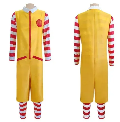 Kostüm Ronald Masquerade Parti Sutra Palyaço Karakter Yetişkin Cadılar Bayramı Partisi Komik Kostüm Sahne Elbise Peruk McDonald Cosplay