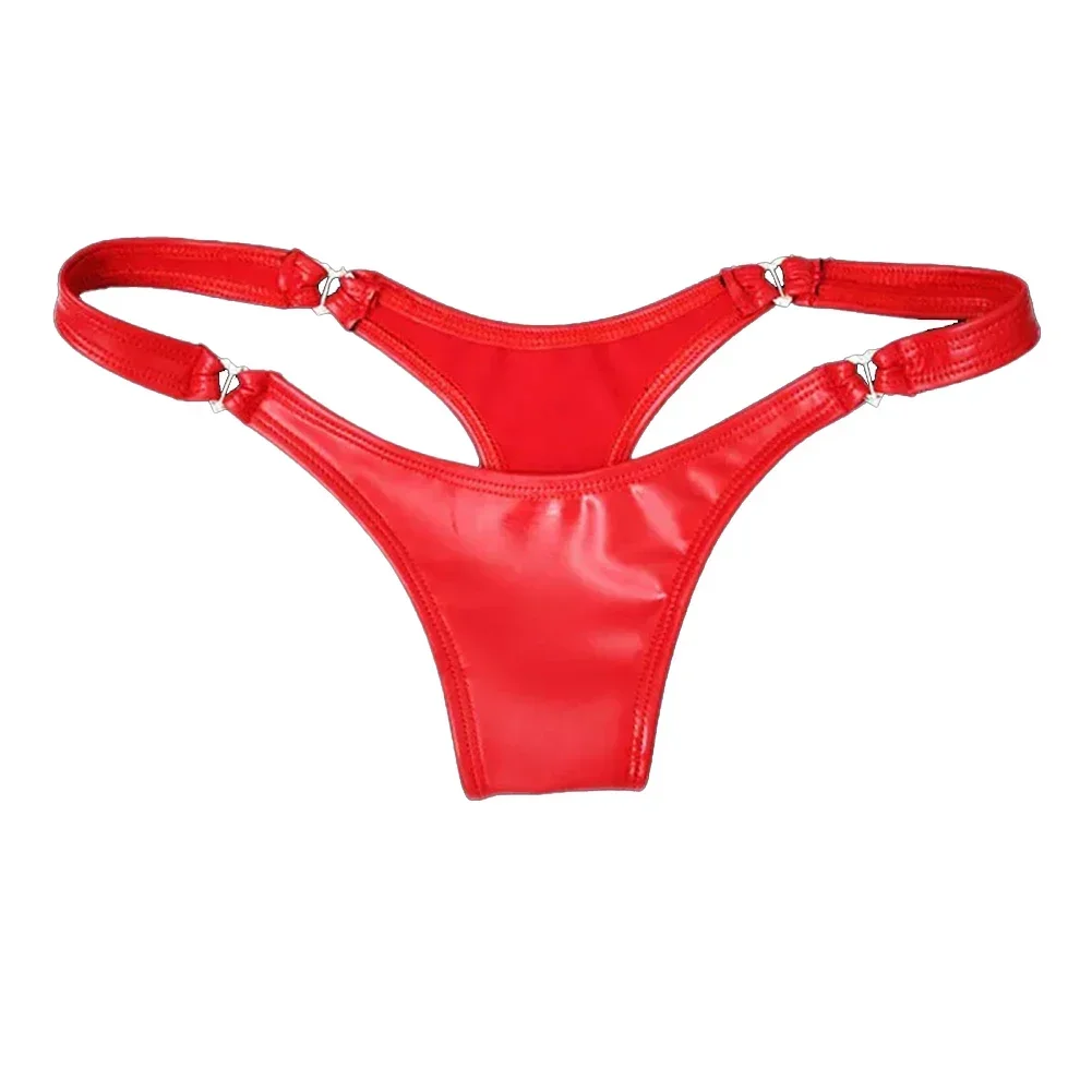 Women Sex Thongs String Hot PVC Leather G-String Panties Knickers Briefs Low-Waist Underwear Lingerie Tanga Thong