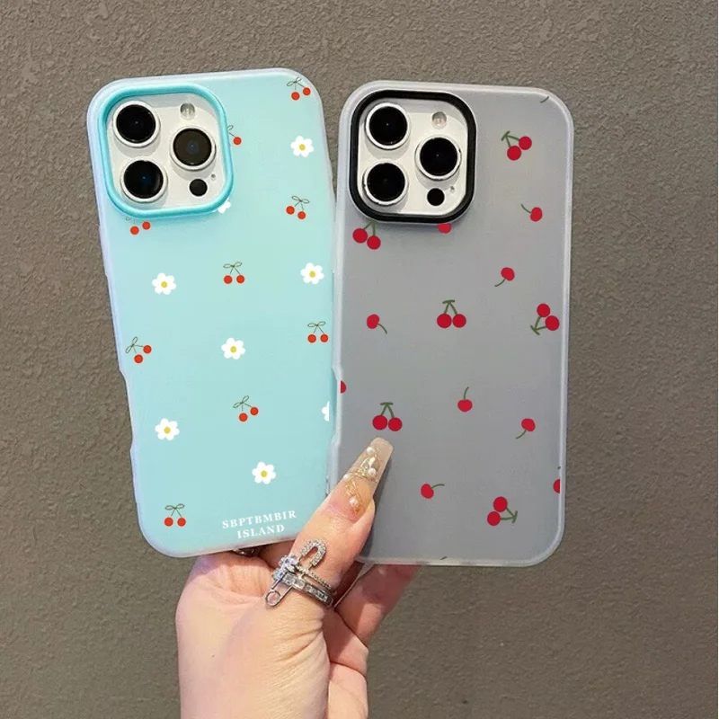 Bow Cherry Blossom Phone Case - Candy Color Jelly 2-in-1 Cover