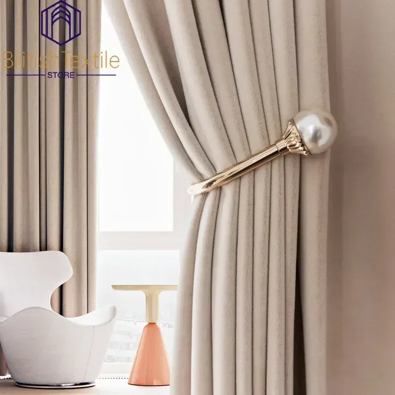 Blackout Curtains Modern Velvet Curtains for Living Dining Room Bedroom Door Window