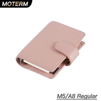 Moterm Regular A8 / M5 Size Rings Planner Pebbled Grain Cowhide 5-hole Mini Notebook with 15 MM Rings Organizer Journey Diary 1