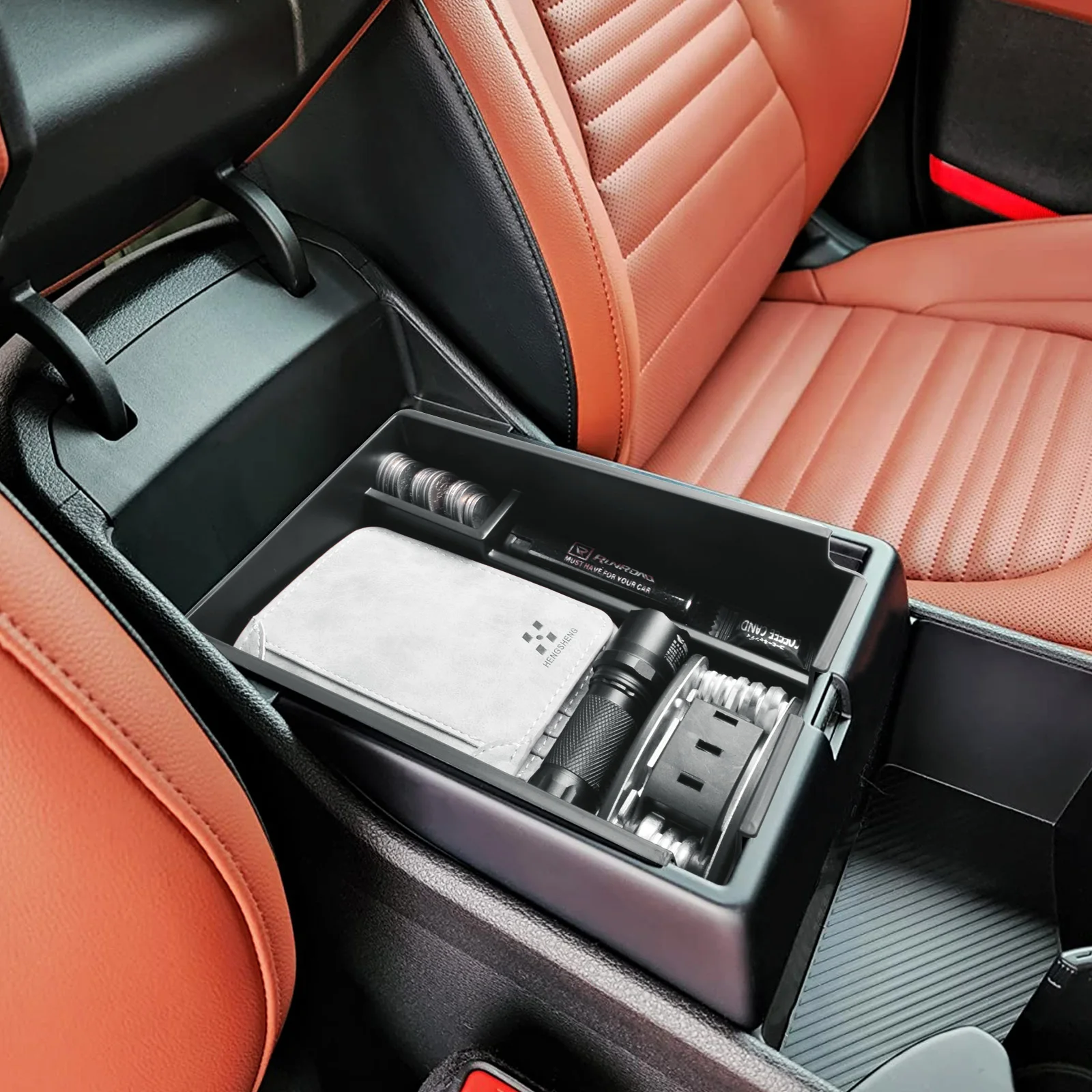 PSLER Vassoio Organizer Secondario Per Bracciolo Console Centrale Auto Per Kia Sportage QL 2016 2017 2018 2019 2020 2021, Organizer Multifunzionale Per Scatola Di Immagazzinaggio Per Auto - 2