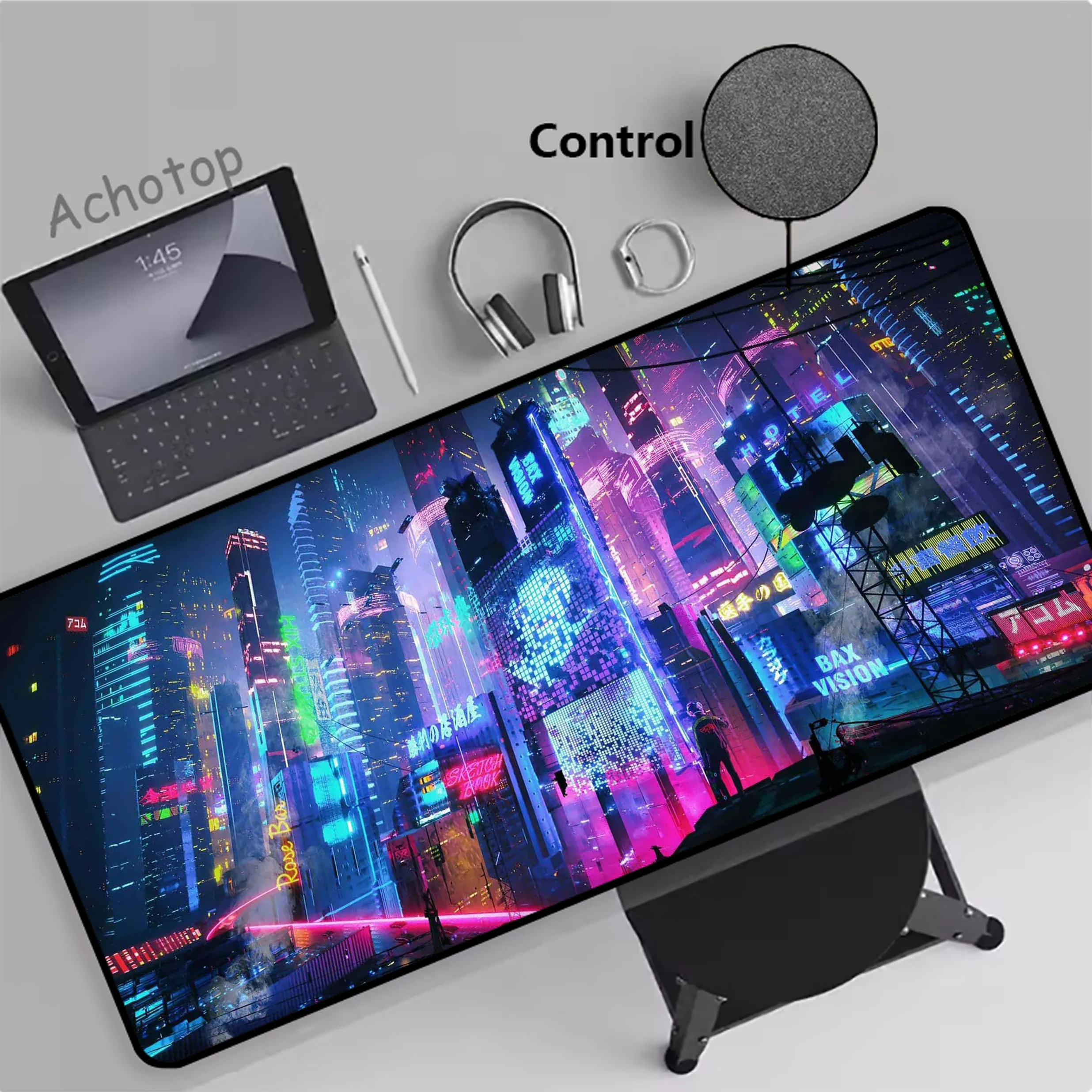 

Neon City Dazzling Control Pc Gamer Mouse Pad Gaming Mousepad XXXL Large Rubber Desk Mat Keyboard Pads Speed Mouse Mat 900x400mm