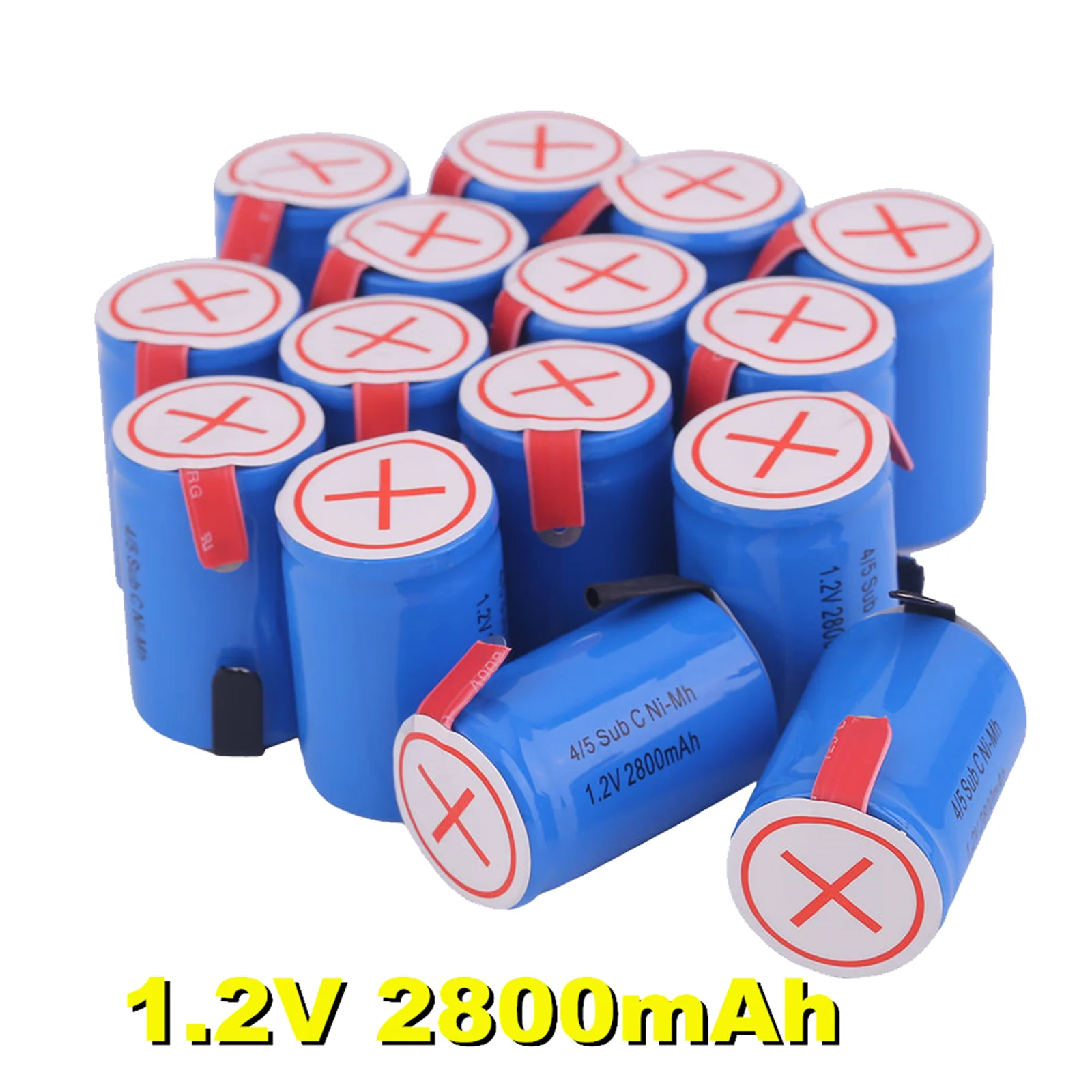 Nuovo 4/5 Sc Sub C Li-Ion Li-Po Batteria Al Litio Ad Alta Scarica 1.2V 2800Mah Batterie Ni-Mh Ricaricabili Con Linguette Di Saldatura