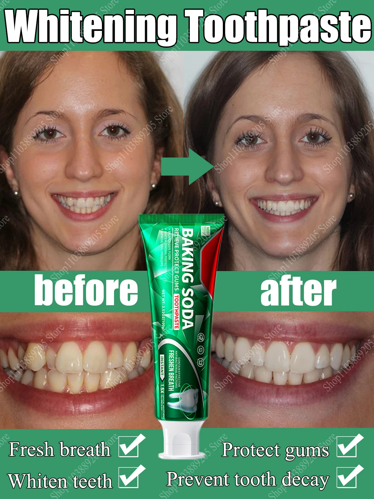 Teeth Whitening Toothpaste Remove Tooth Stains Protect Teeth Coffee Stain Removal Smoke Stain Remover Whiten Oral Cleaning