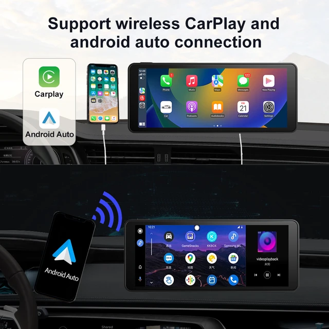 Universal Wireless CarPlay & Android Auto Display - LAMTTO 