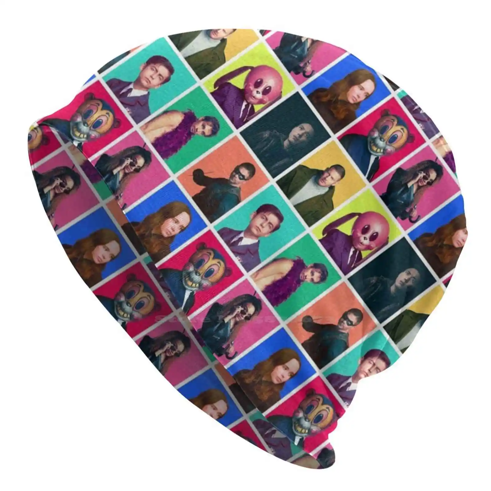 The Umbrella Academy-Character Collage Cappello Lavorato A Maglia Warm Beanie Outdoor Caps The Umbrella Academy Netfilx Hargreeves Vanya