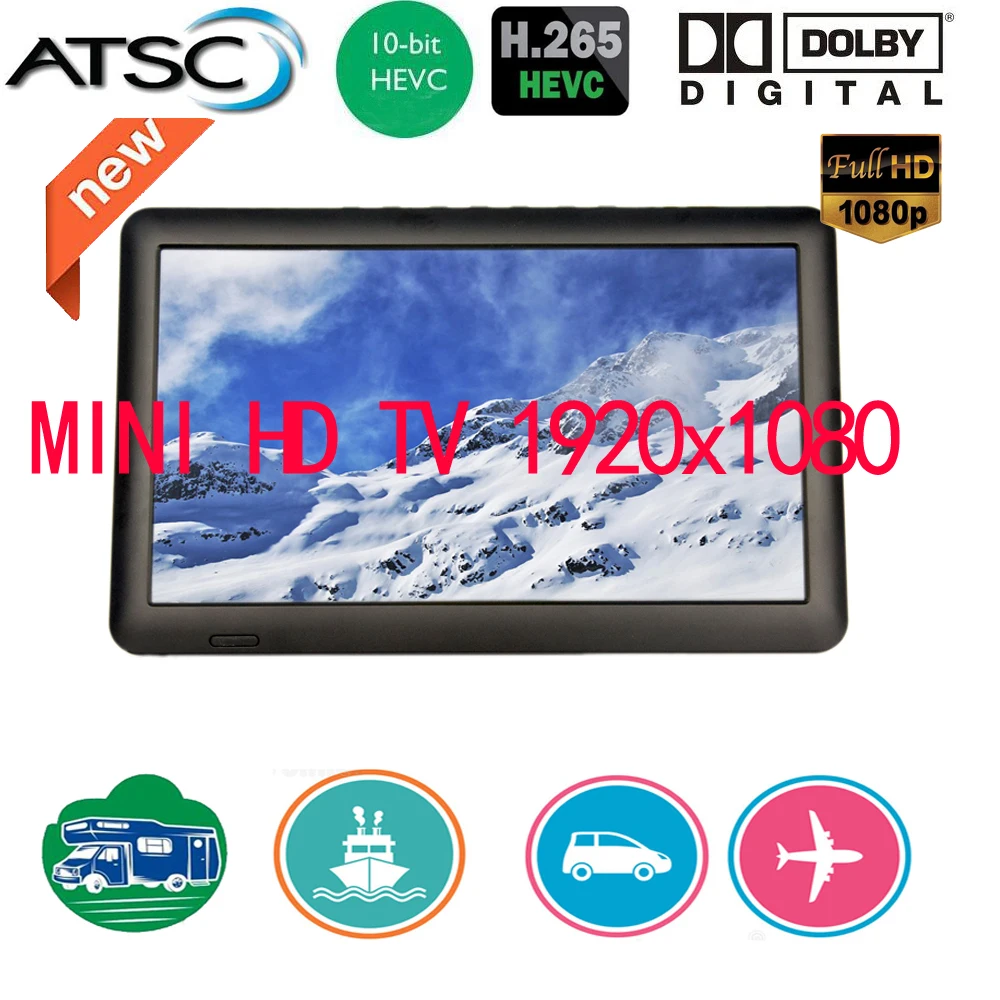 HD 10 8 дюймосветодиодный Leadstar LED ATSC-T Портативный мини ТВ Поддержка H265/Hevc Dolby Ac3 для