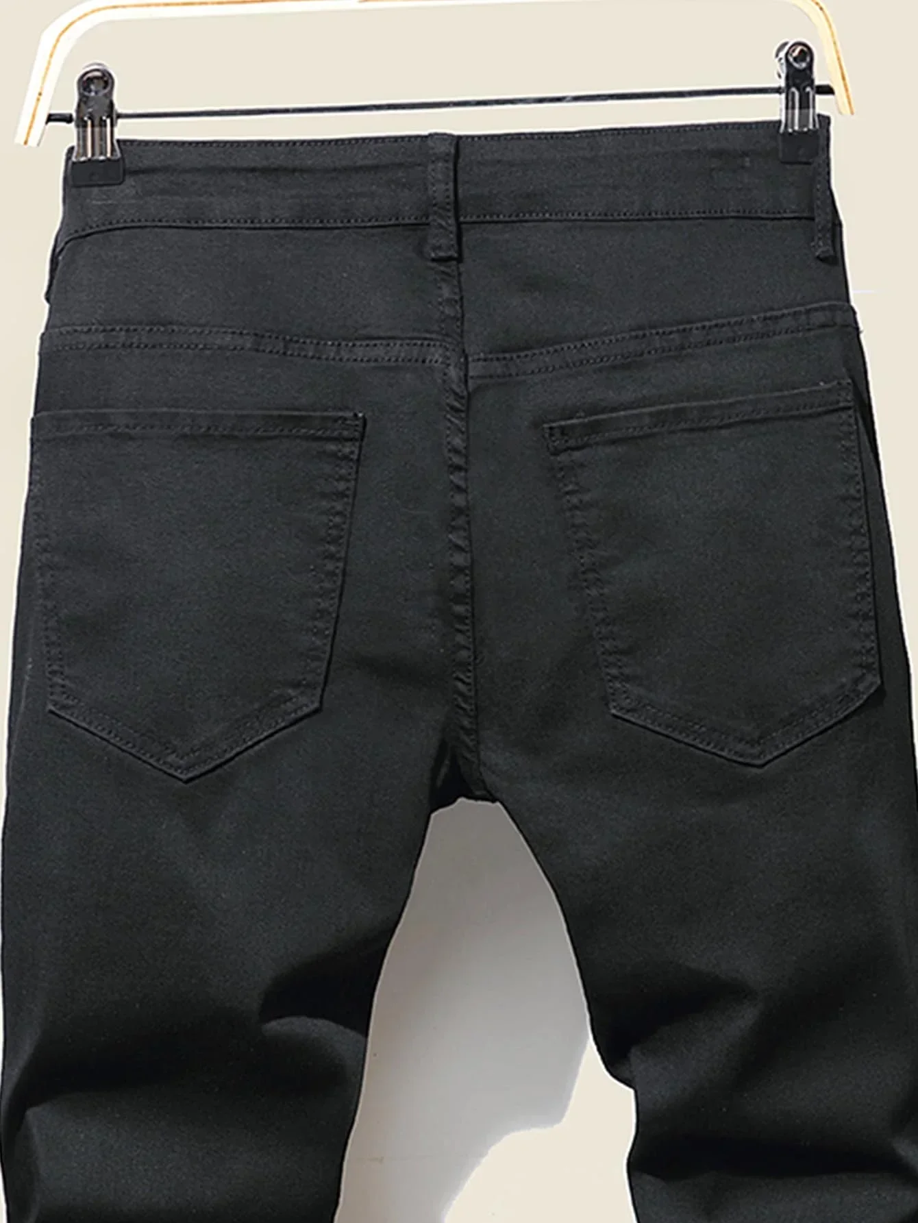 Men's Jeans Cool Ripped Skinny Trousers Stretch Slim Denim Pants Patchwork Hip Hop Black Blue Casual Jogging Jeans for Men