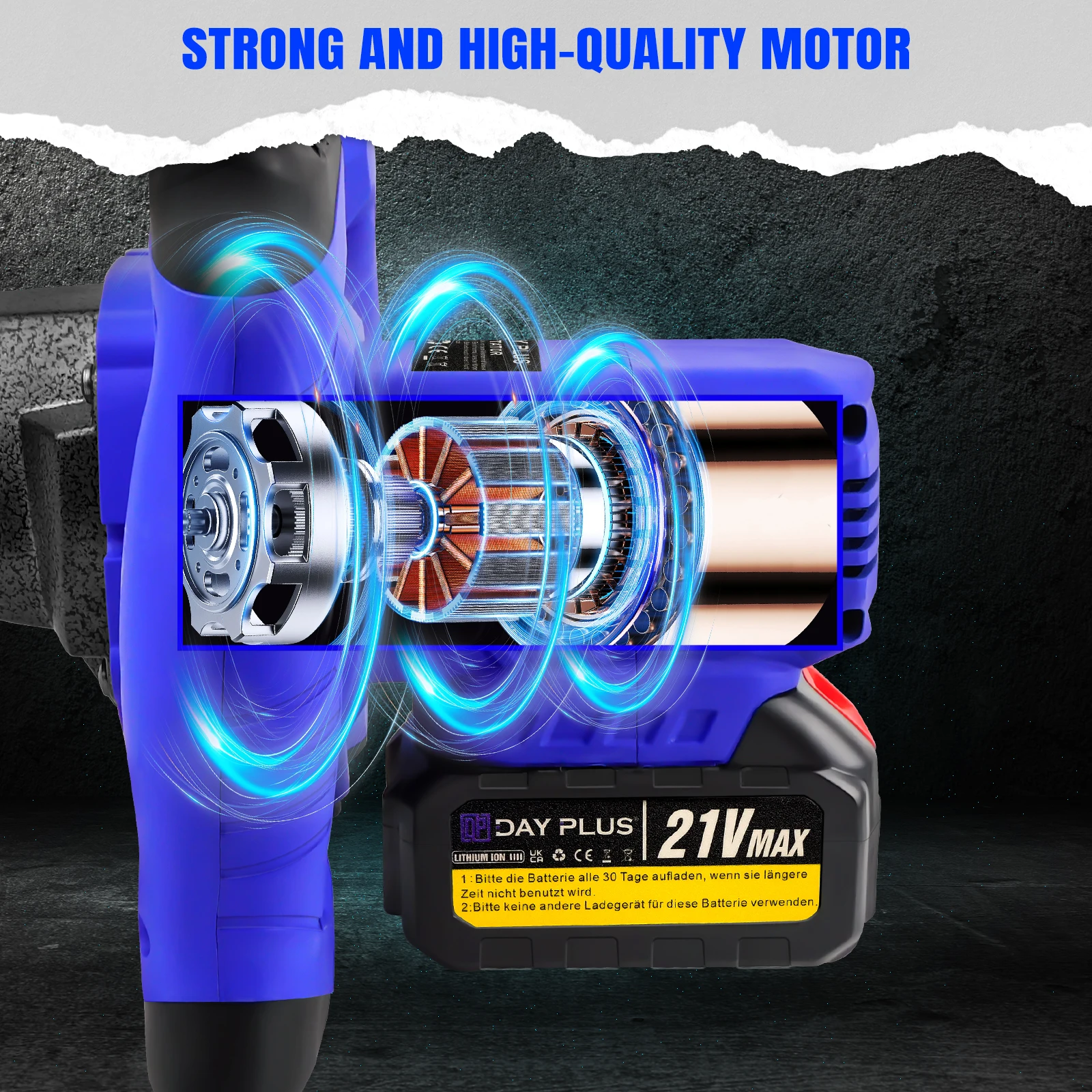 Cordless Mixer Portable Paddle Mixer 6 Speed, Electric Stirrer Drill Mix Stirring Tool with 2PC 1.5Ah Battery