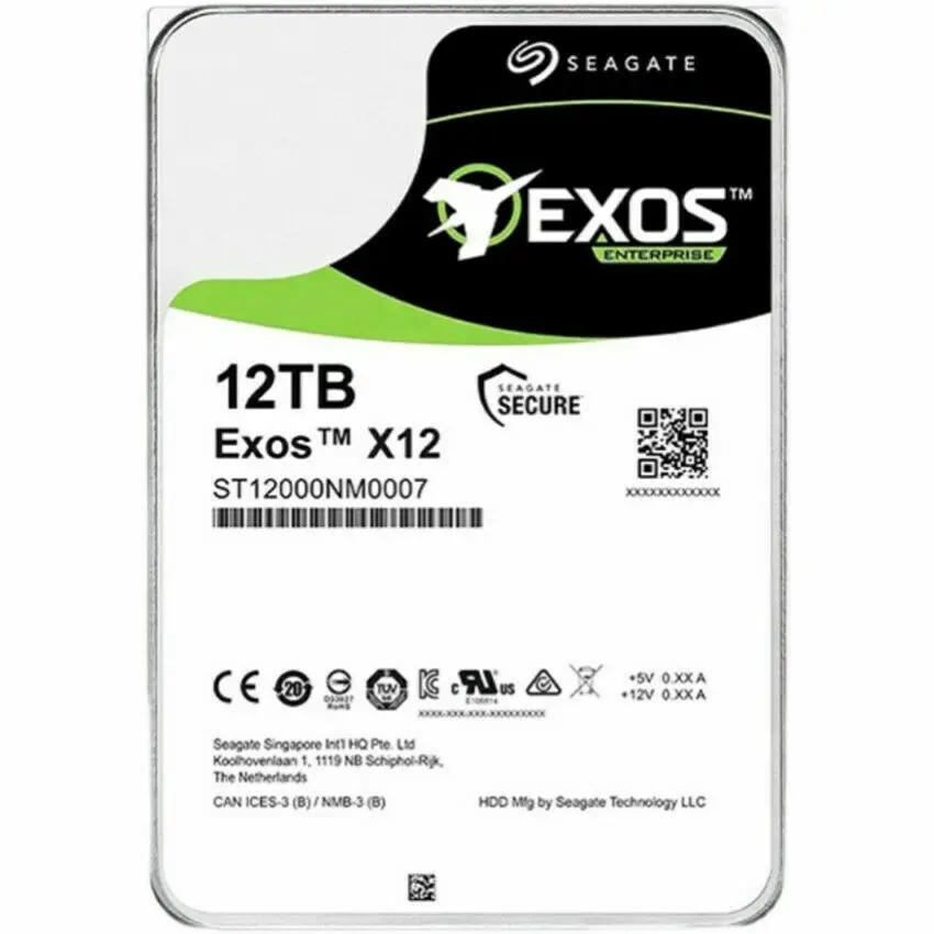 FOR Seagate Exos enterprise X14 12TB SAS 12Gb/s 3.5", 7200RPM (ST12000NM0007) HDD NEW