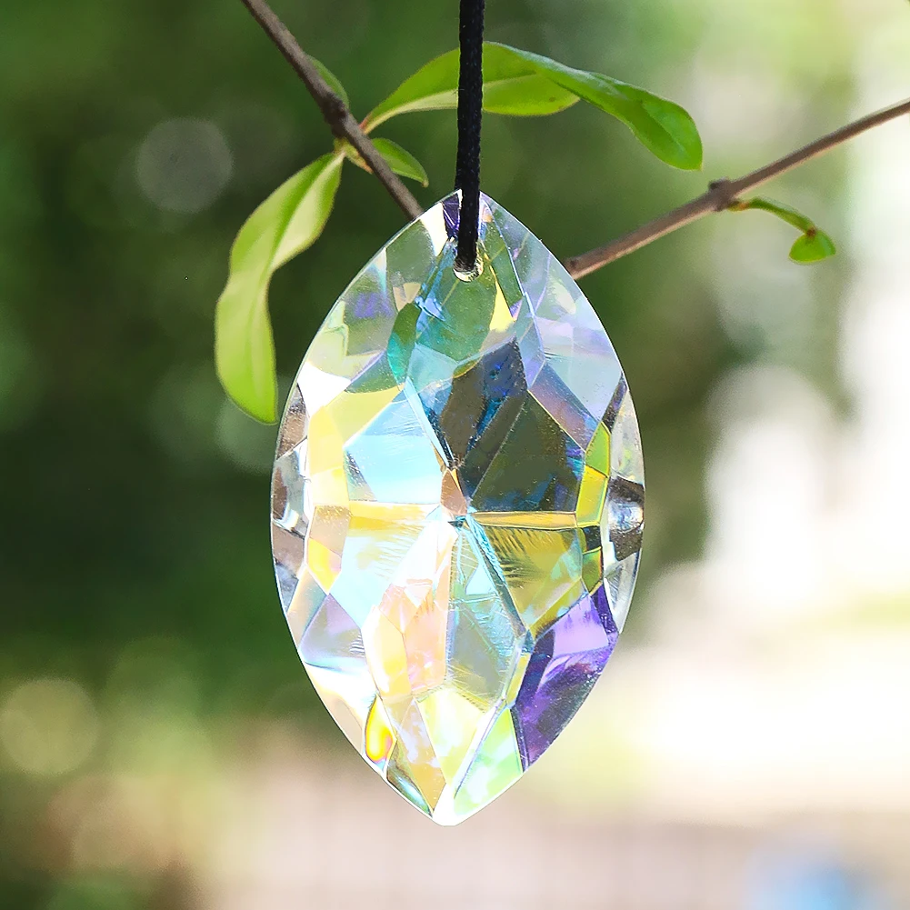 Suncatcher confliccrystal lustre pendentif prisme, la lumière du soleil  brille, l'arc-en-ciel coulée, verre goutte à facettes Art artisanat décor