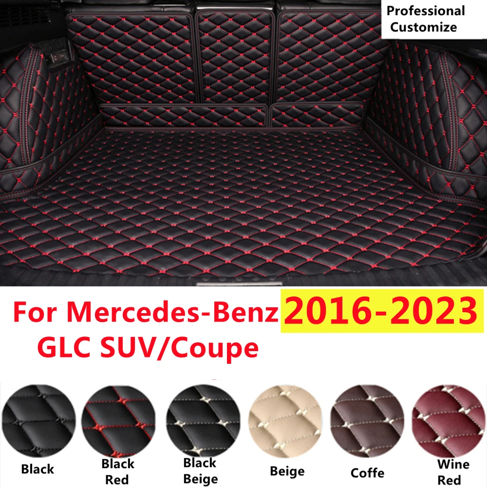 

SJ Full Set Custom Fit For Mercedes-Benz GLC SUV/Coupe XPE Leather Car Trunk Mat Tail Boot Tray Liner Cargo Rear Pad Cover