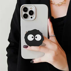 Korea Cartoon Black Furball Phone Holder - Expanding Stand with Finger Grip and Stability (3)