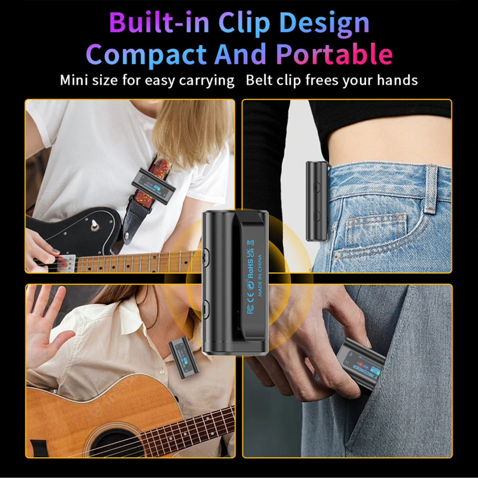 Portable Mini Audio Interface Sound Card with Bluetooth and Type-C Power Supply for Live Streaming and Recording