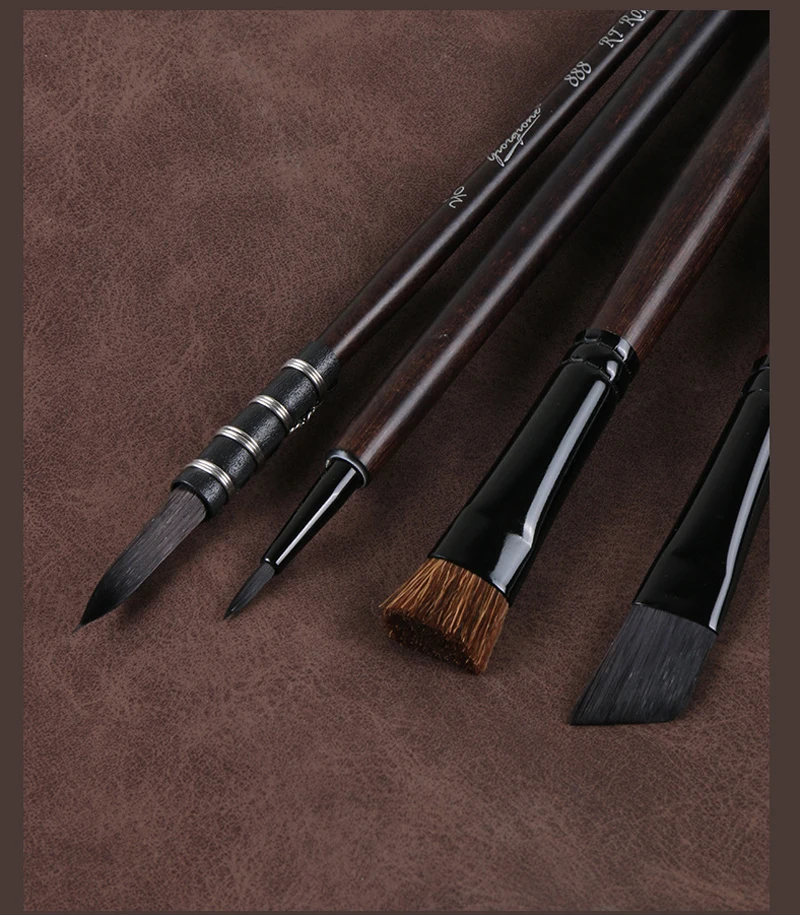 Set 10 Pennelli Professionali In Legno Con Setole In Nylon | Per Pittura Acrilica, Olio, Acquerello | Ideale Per Artisti - 3