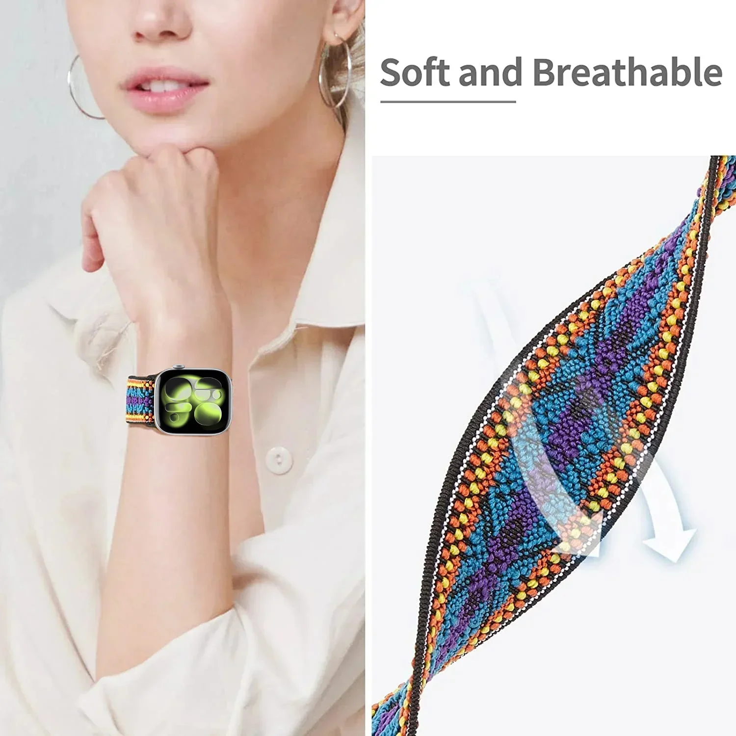 Versatile Nylon Loop Strap for Smartwatches – Adjustable and Comfortable Fit