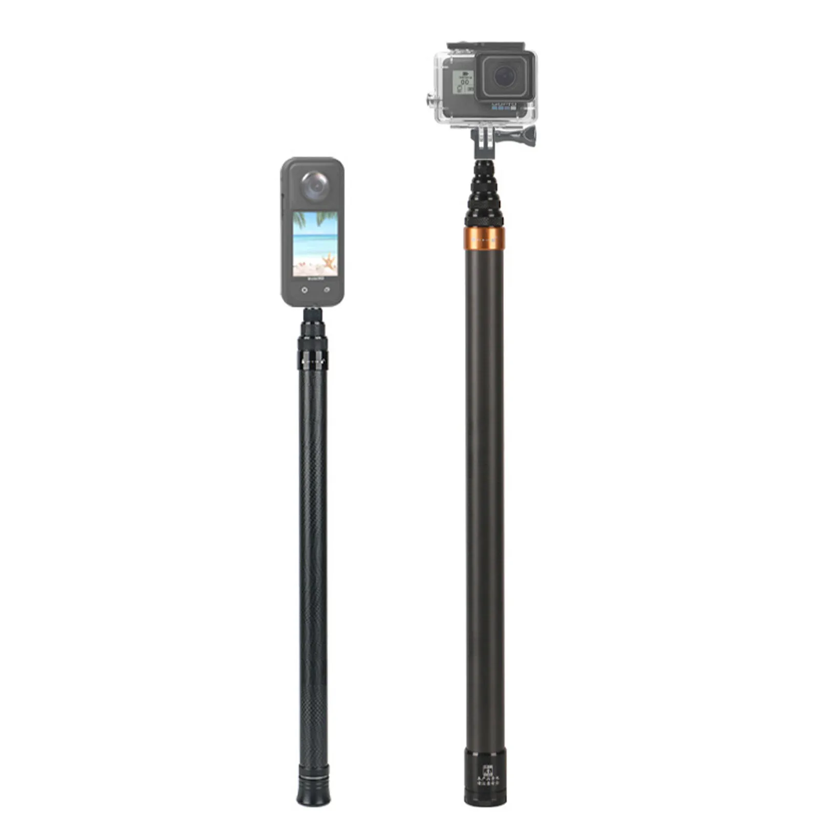 Carbon Fiber Extended Selfie Stick 3.0m Tripé para Dji Osmo Action Insta360 Gopro Action Câmera Sticks com Hole - Image 4