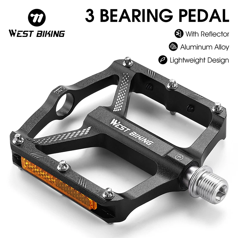 WEST BIKING – Pédales De Vélo Antidérapantes à 3 Roulements En Alliage D%27aluminium Durable Po T I.1333275764