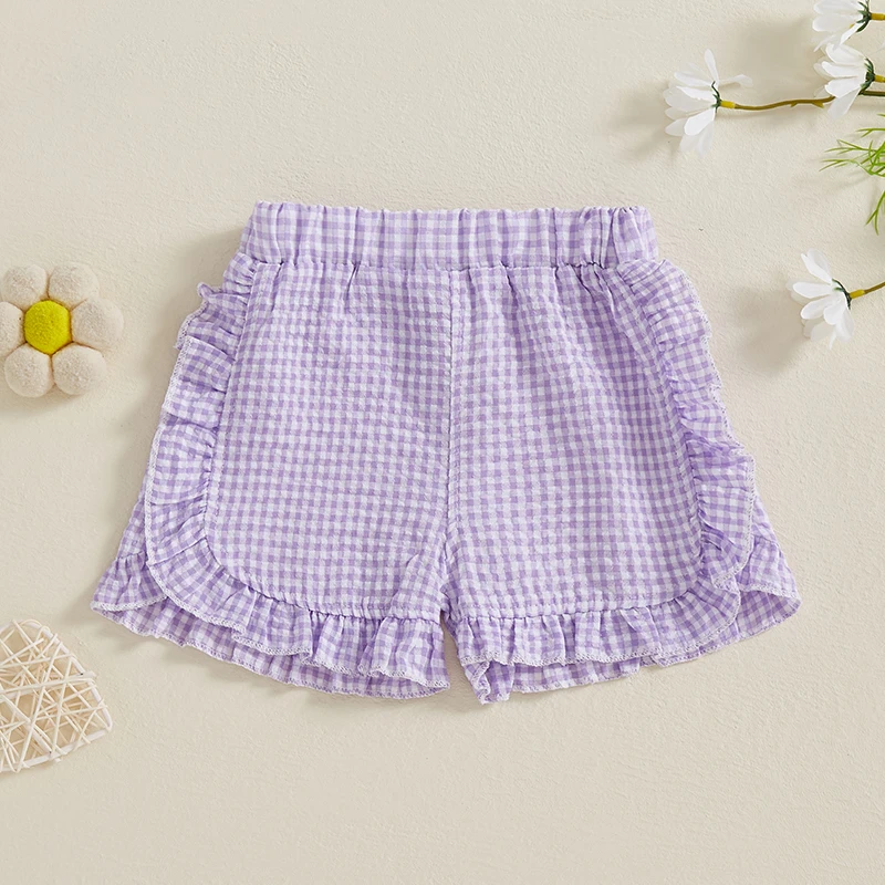 Kids Shorts 0-4Y Newborn Baby Shorts Kawaii Plaid Print Toddler Bloomers PP Pants Cotton Linen Fashion Comfortable Girls Shorts for Summer