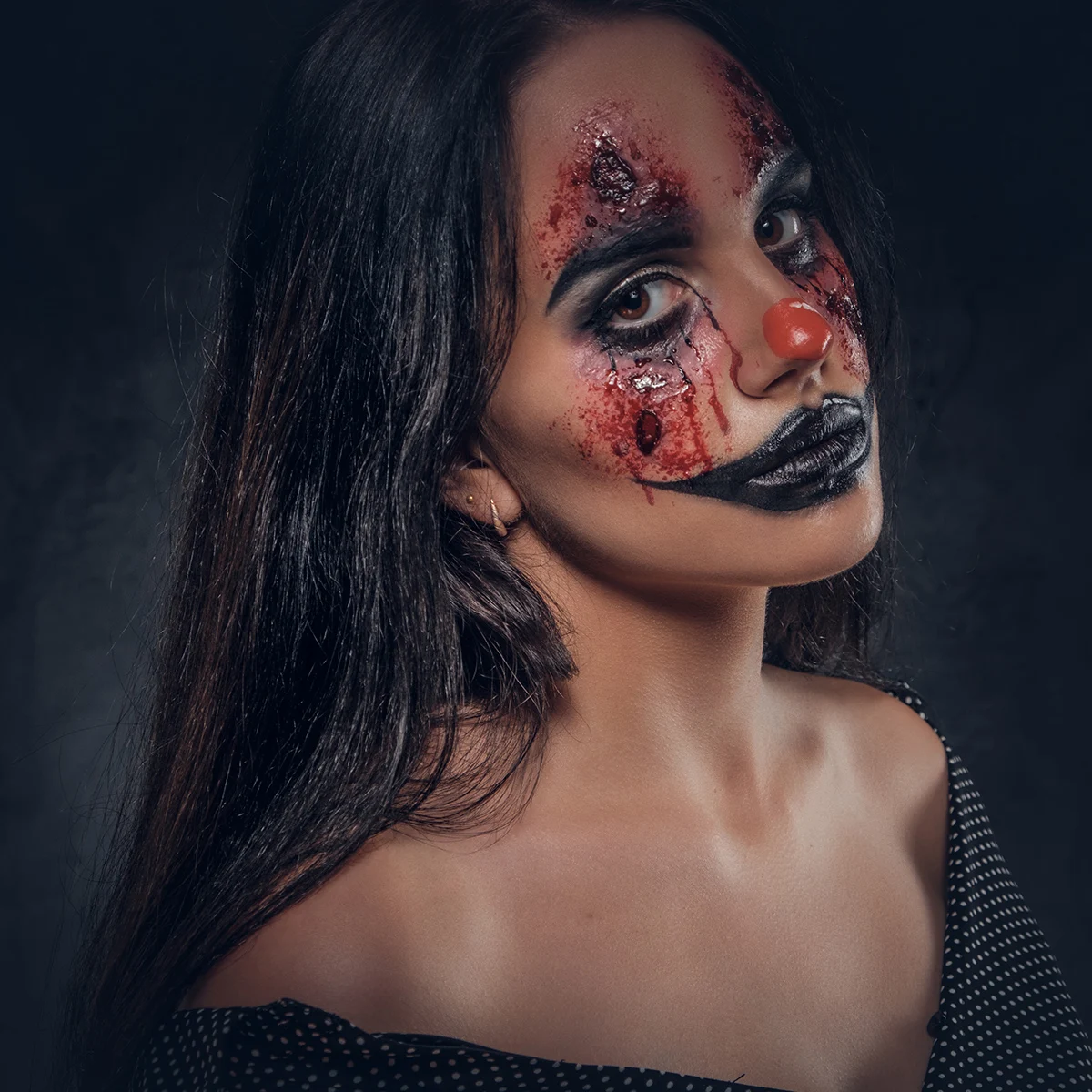 Bowitzki Halloween Makeup Special Effects Oil Face Body Paint Fake Blood Scar Wax Charred Ash Powder with Sponges Brush 6