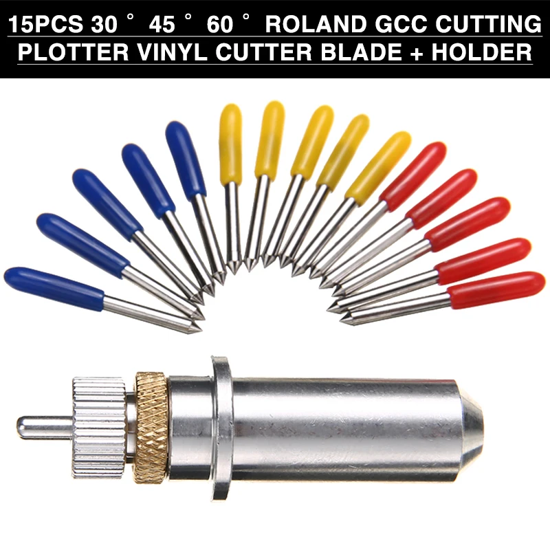 15pcs Vinyl Cutter Blade 30/45/60 Degree Roland GCC Cutting Plotter