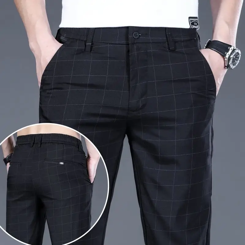 Summer Elegant Fashion Harajuku Slim Fit Trousers Loose All Match Sport Casual Pants Solid Pockets Thin Style Straight Leg Pants